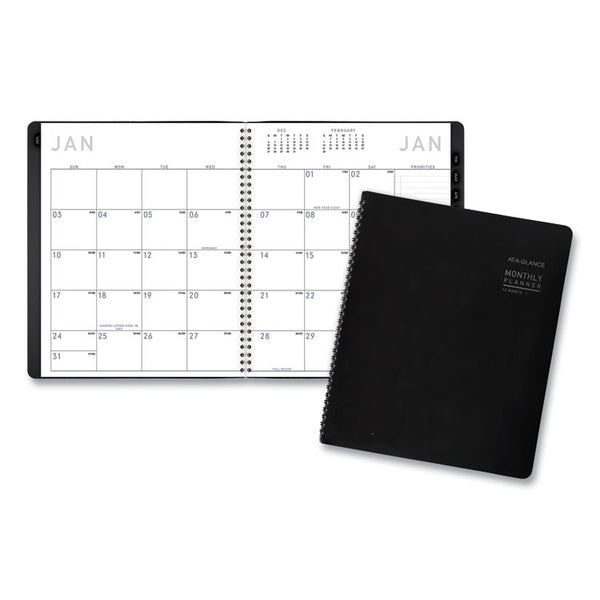 AT-A-GLANCE® Contemporary Monthly Planner, Premium Paper, 11 x 9, Black Cover, 12-Month (Jan to Dec): 2024 (AAG70260X05)