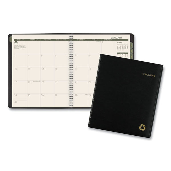 AT-A-GLANCE® Recycled Monthly Planner, 11 x 9, Black Cover, 13-Month (Jan to Jan): 2024 to 2025 (AAG70260G05)