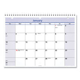 AT-A-GLANCE® QuickNotes Desk/Wall Calendar, 3-Hole Punched, 11 x 8, White/Blue/Yellow Sheets, 12-Month (Jan to Dec): 2024 (AAGPM5028)
