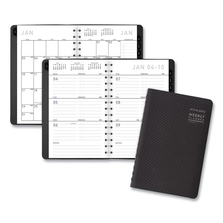 AT-A-GLANCE® Contemporary Weekly/Monthly Planner, Open-Block Format, 8.5 x 5.5, Graphite Cover, 12-Month (Jan to Dec): 2025 (AAG70100X45)