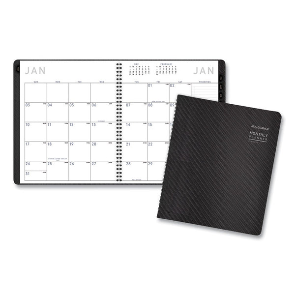 AT-A-GLANCE® Contemporary Monthly Planner, Premium Paper, 11 x 9, Graphite Cover, 12-Month (Jan to Dec): 2024 (AAG70260X45)