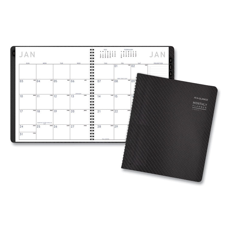 AT-A-GLANCE® Contemporary Monthly Planner, Premium Paper, 11 x 9, Graphite Cover, 12-Month (Jan to Dec): 2025 (AAG70260X45)