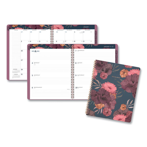 AT-A-GLANCE® Dark Romance Weekly/Monthly Planner, Dark Romance Floral Artwork, 11 x 8.5, Multicolor Cover, 13-Month (Jan-Jan): 2024-2025 (AAG5254905)