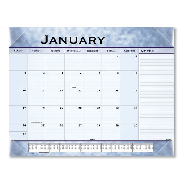 AT-A-GLANCE® Slate Blue Desk Pad, 22 x 17, Blue Sheets, Clear Corners, 12-Month (Jan to Dec): 2024 (AAG89701)