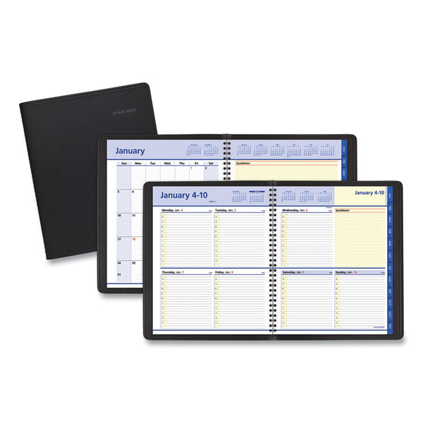 AT-A-GLANCE® QuickNotes Weekly Block Format Appointment Book, 10 x 8, Black Cover, 12-Month (Jan to Dec): 2024 (AAG760105)