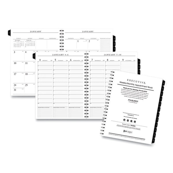 AT-A-GLANCE® Executive Weekly/Monthly Planner Refill with 15-Minute Appointments, 11 x 8.25, White Sheets, 12-Month (Jan to Dec): 2024 (AAG7091110)