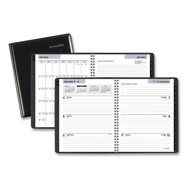 AT-A-GLANCE® DayMinder Executive Weekly/Monthly Refillable Planner, 8.75 x 7, Black Cover, 12-Month (Jan to Dec): 2024 (AAGG54500)
