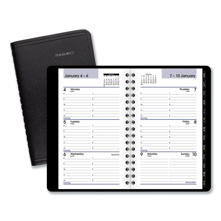 AT-A-GLANCE® DayMinder Weekly Pocket Appointment Book with Telephone/Address Section, 6 x 3.5, Black Cover, 12-Month (Jan to Dec): 2024 (AAGG25000)