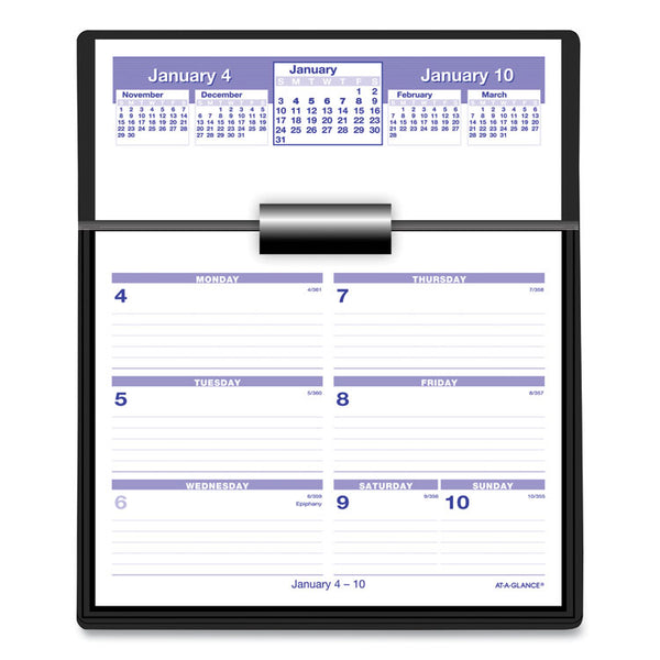 AT-A-GLANCE® Flip-A-Week Desk Calendar and Base, 7 x 5.5, White Sheets, 12-Month (Jan to Dec): 2024 (AAGSW700X00)