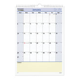 AT-A-GLANCE® QuickNotes Wall Calendar, 12 x 17, White/Blue/Yellow Sheets, 12-Month (Jan to Dec): 2024 (AAGPM5228)