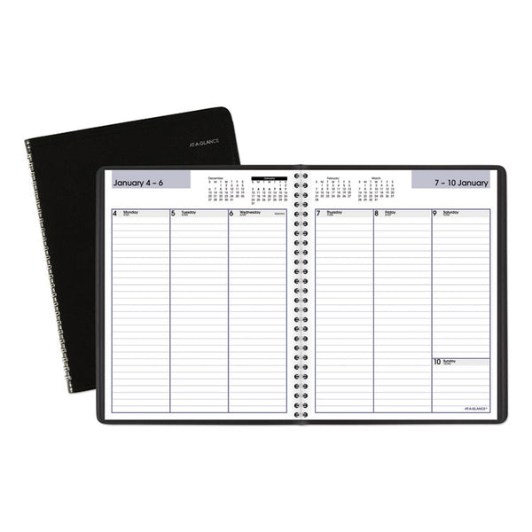 AT-A-GLANCE® DayMinder Weekly Planner, Vertical-Column Format, 8.75 x 7, Black Cover, 12-Month (Jan to Dec): 2024 (AAGG59000)