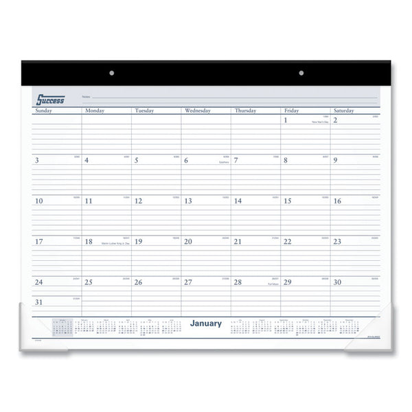 AT-A-GLANCE® Desk Pad, 21.75 x 17, White Sheets, Black Binding, Clear Corners, 12-Month (Jan to Dec): 2024 (AAGST2400)