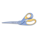 Westcott® ExtremEdge Titanium Bent Scissors, 9" Long, 4.5" Cut Length, Gray/Yellow Offset Handle (ACM14669)