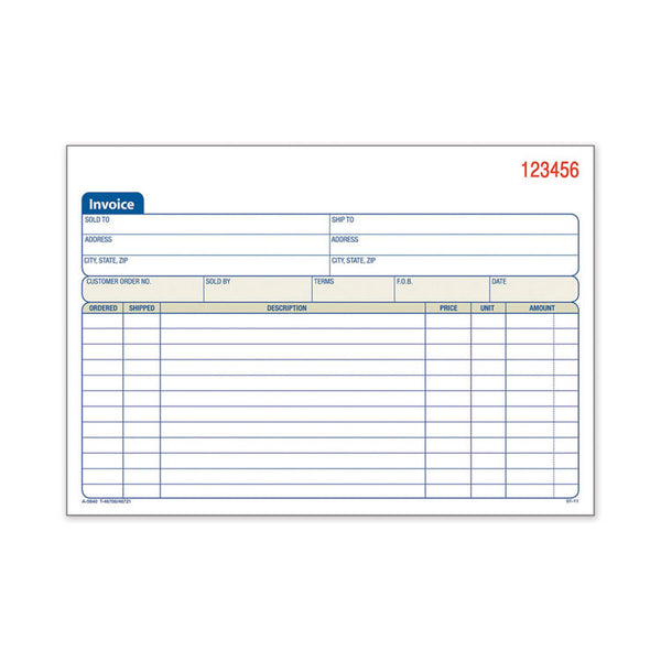 Adams® Two-Part Invoice Book, Two-Part Carbonless, 5.56 x 8.44, 50 Forms Total (ABFDC5840)