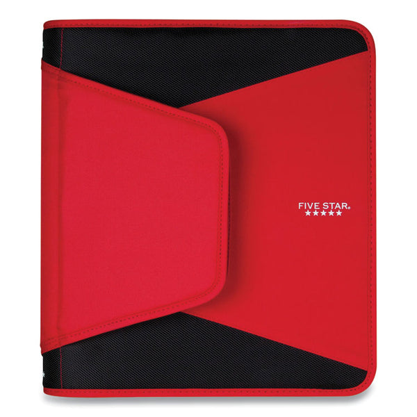 Five Star® Tech Zipper Binder, 3 Rings, 1.5" Capacity, 11 x 8.5, Red/Black Accents (ACC72206)