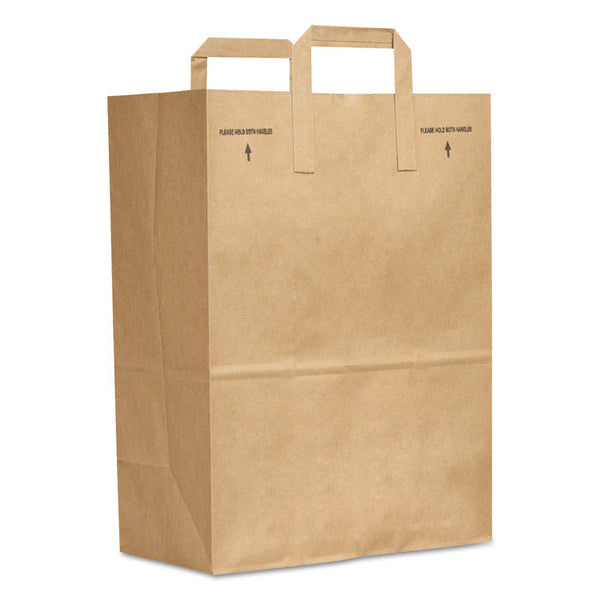 General Grocery Paper Bags, Attached Handle, 30 lb Capacity, 1/6 BBL, 12 x 7 x 17, Kraft, 300 Bags (BAGSK1670EZ300)