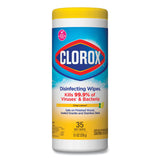 Clorox® Disinfecting Wipes, 1-Ply, 7 x 8, Crisp Lemon, White, 35/Canister (CLO01594EA) Each