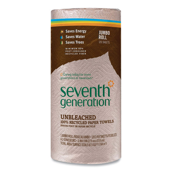 Seventh Generation® Natural Unbleached 100% Recycled Paper Kitchen Towel Rolls, 2-Ply, 11 x 9, 120 Sheets/Roll (SEV13720RL) 1 Roll