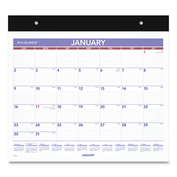 AT-A-GLANCE® Repositionable Wall Calendar, 15 x 12, White/Blue/Red Sheets, 12-Month (Jan to Dec): 2024 (AAGPM15RP28)