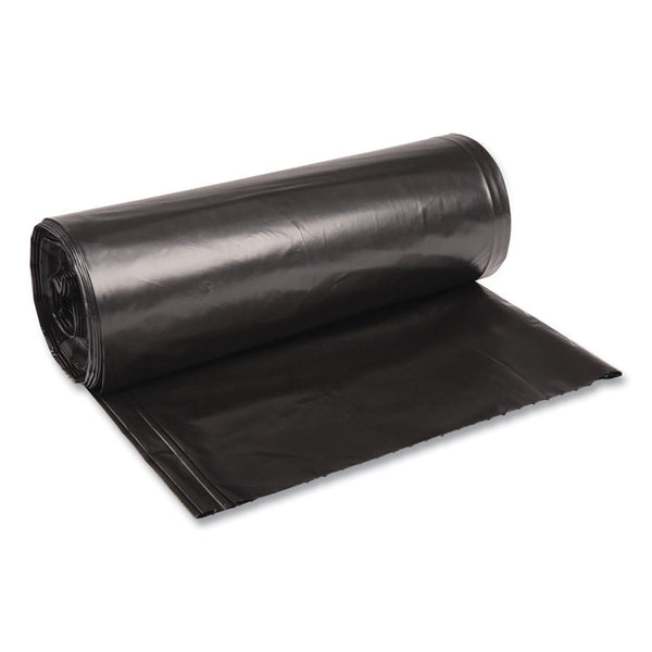 Boardwalk® Recycled Low-Density Polyethylene Can Liners, 60 gal, 1.6 mil, 38" x 58", Black, 10 Bags/Roll, 10 Rolls/Carton (BWK523)