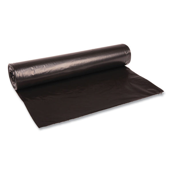 Boardwalk® Recycled Low-Density Polyethylene Can Liners, 45 gal, 1.2 mil, 40" x 46", Black, 10 Bags/Roll, 10 Rolls/Carton (BWK517)