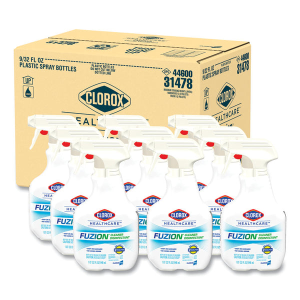 Clorox Healthcare® Fuzion Cleaner Disinfectant, Unscented, 32 oz Spray Bottle, 9/Carton (CLO31478)