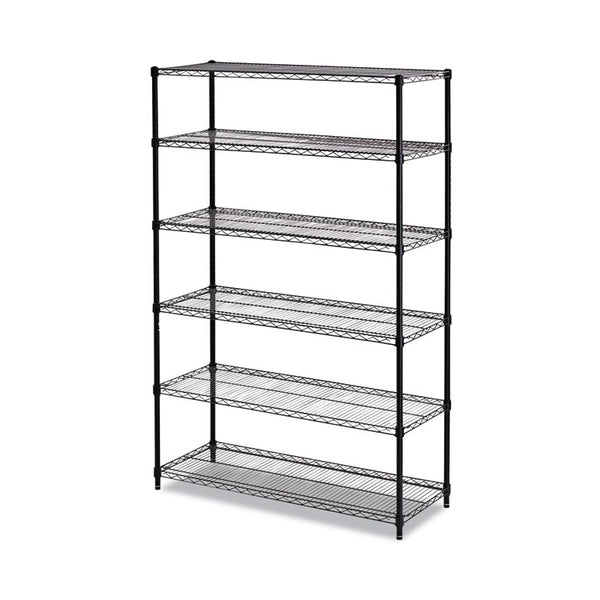 Alera® NSF Certified 6-Shelf Wire Shelving Kit, 48w x 18d x 72h, Black (ALESW664818BL)