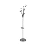 Alba™ Festival Coat Stand with Umbrella Holder, Five Knobs, 14w x 14d x 73.67h, Black (ABAPMFESTN) Each