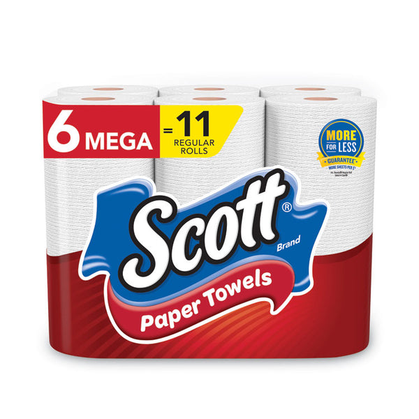 Scott® Choose-a-Size Mega Kitchen Roll Paper Towels, 1-Ply, 102/Roll, 6 Rolls/Pack, 4 Packs/Carton (KCC16447) Pack of 6