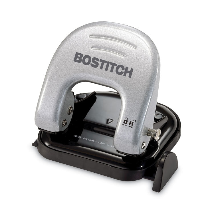 Bostitch® 20-Sheet EZ Squeeze Two-Hole Punch, 9/32" Holes, Black/Silver (ACI2310)