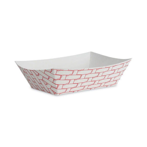 Boardwalk® Paper Food Baskets, 3 lb Capacity, Red/White, 500/Carton (BWK30LAG300) Case of 500