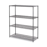 Alera® All-Purpose Wire Shelving Starter Kit, Four-Shelf, 60w x 24d x 72h, Black Anthracite Plus (ALESW206024BA)