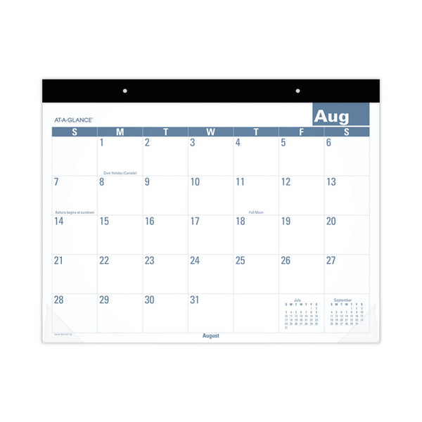 AT-A-GLANCE® Academic Large Print Desk Pad, 21.75 x 17, White/Blue Sheets, 12 Month (July to June): 2023 to 2024 (AAGSKLPAY32)