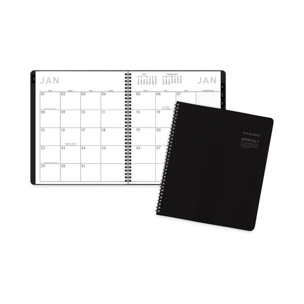 AT-A-GLANCE® Contemporary Lite Monthly Planner, Contemporary Lite Artwork, 11 x 9, Black Cover, 12-Month (Jan to Dec): 2024 (AAG7026XL05)