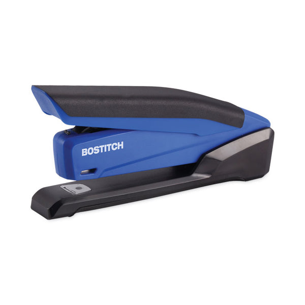Bostitch® InPower Spring-Powered Desktop Stapler with Antimicrobial Protection, 20-Sheet Capacity, Blue/Black (ACI1122)