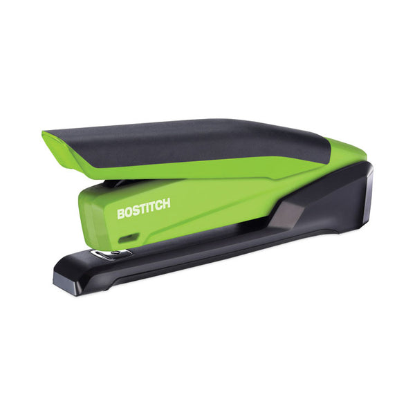 Bostitch® InPower Spring-Powered Desktop Stapler with Antimicrobial Protection, 20-Sheet Capacity, Green/Black (ACI1123)