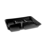 Pactiv Evergreen Foam School Trays, 5-Compartment, 8.25 x 10.25 x 1, Black, 500/Carton (PCTYTHB0500SGBX)