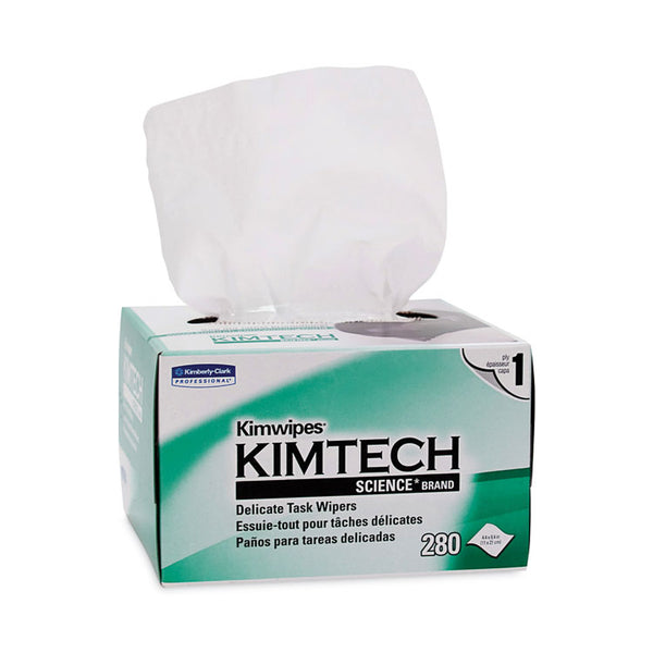 Kimtech™ Kimwipes, Delicate Task Wipers, 1-Ply, 4.4 x 8.4, Unscented, White, 286/Box (KCC34155)