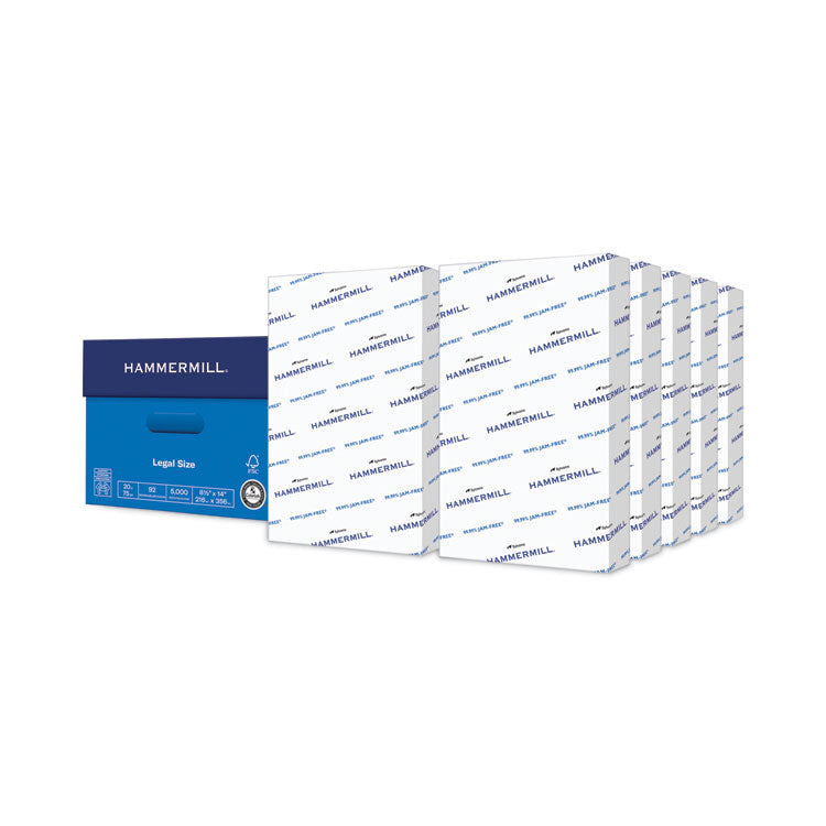 Hammermill® Copy Plus Print Paper, 92 Bright, 20 lb Bond Weight, 8.5 x 14, White, 500 Sheets/Ream, 10 Reams/Carton (HAM105015CT)