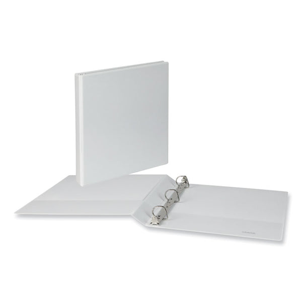 Universal® Slant D-Ring View Binder, 3 Rings, 1" Capacity, 11 x 8.5, White, 12/Carton (UNV207421PK)