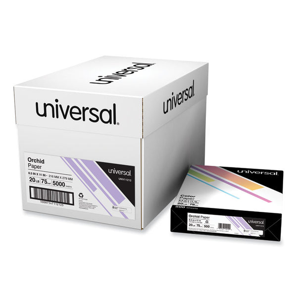 Universal® Deluxe Colored Paper, 20 lb Bond Weight, 8.5 x 11, Orchid, 500/Ream (UNV11212)