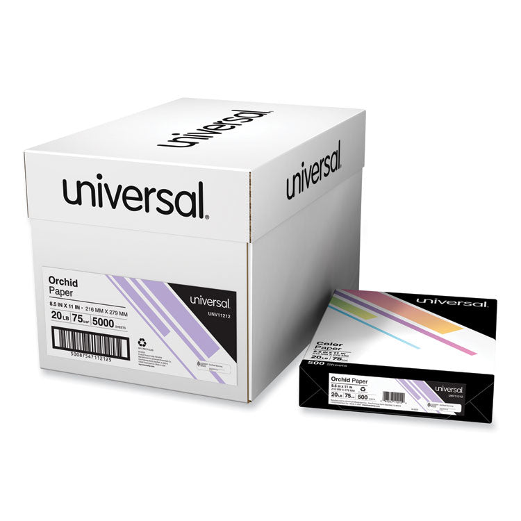 Universal® Deluxe Colored Paper, 20 lb Bond Weight, 8.5 x 11, Orchid, 500/Ream (UNV11212) 1 Ream