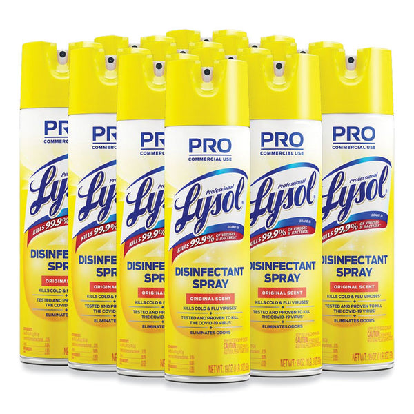 Professional LYSOL® Brand Disinfectant Spray, Original Scent, 19 oz Aerosol Spray, 12/Carton (RAC04650CT)