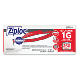 Ziploc® Double Zipper Storage Bags, 1 gal, 1.75 mil, 10.56" x 10.75", Clear, 250/Box (SJN682257)