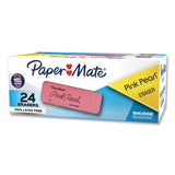 Paper Mate® Pink Pearl Eraser, For Pencil Marks, Rectangular Block, Medium, Pink, 24/Box (PAP70520)
