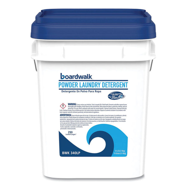 Boardwalk® Laundry Detergent Powder, Low Foam, Crisp Clean Scent, 18 lb Pail (BWK340LP)