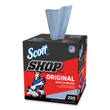 Scott® Shop Towels, POP-UP Box, 1-Ply, 9 x 12, Blue, 200/Box, 8 Boxes/Carton (KCC75190)