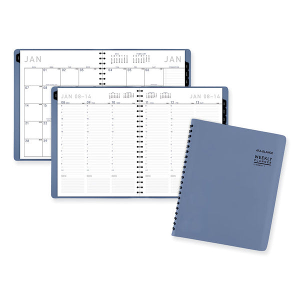 AT-A-GLANCE® Contemporary Weekly/Monthly Planner, 11.38 x 9, Slate Blue Cover, 12-Month (Jan to Dec): 2024 (AAG70940X20)