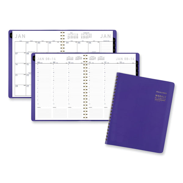 AT-A-GLANCE® Contemporary Weekly/Monthly Planner, 11.38 x 9, Purple Cover, 12-Month (Jan to Dec): 2024 (AAG70940X14)
