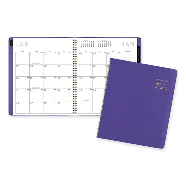 AT-A-GLANCE® Contemporary Monthly Planner, 11.38 x 9.63, Purple Cover, 12-Month (Jan to Dec): 2024 (AAG70250X14)